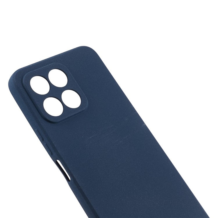 For Honor X8 5G Case Anti-fingerprint Double-Sided Matte TPU Phone Back Cover - Navy Blue