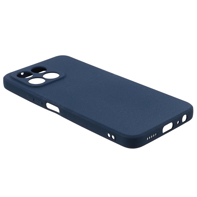For Honor X8 5G Case Anti-fingerprint Double-Sided Matte TPU Phone Back Cover - Navy Blue