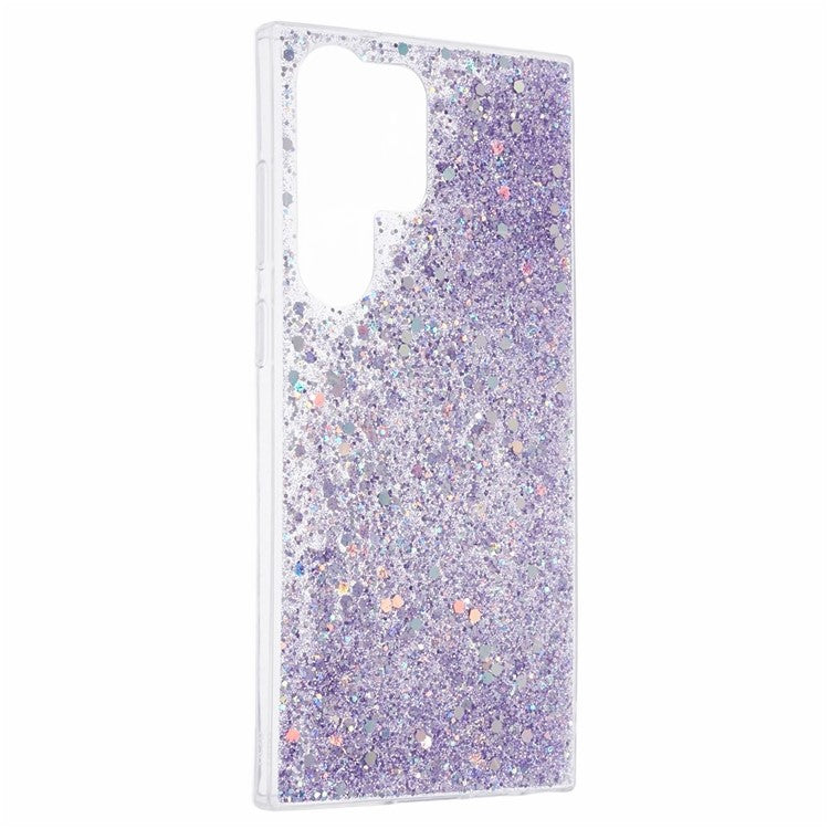For Samsung Galaxy S23 Ultra Case TPU Glitter Sparkle Phone Cover - Purple