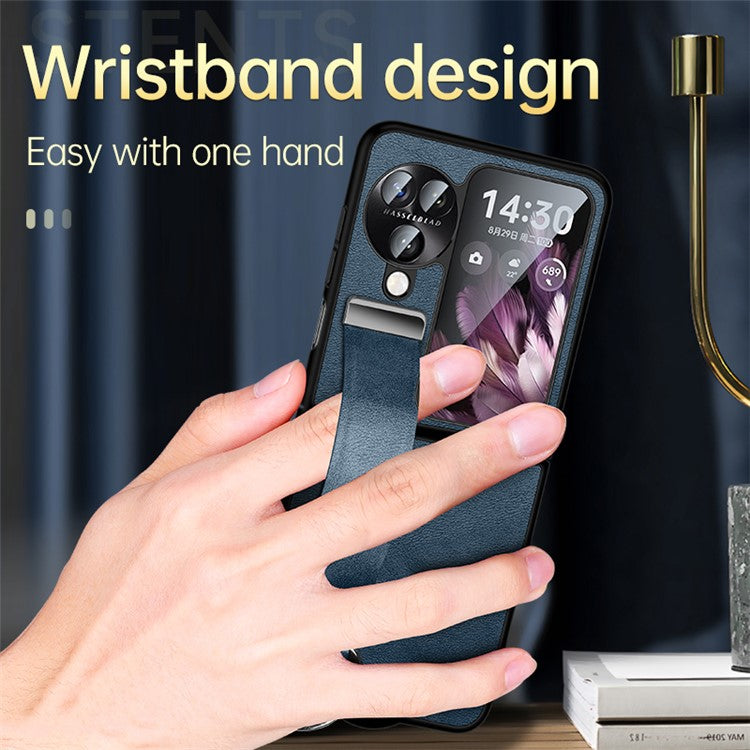 SULADA Fashion Series for Oppo Find N3 Flip 5G Phone Case Retractable Hand Strap Kickstand Cover - Brown