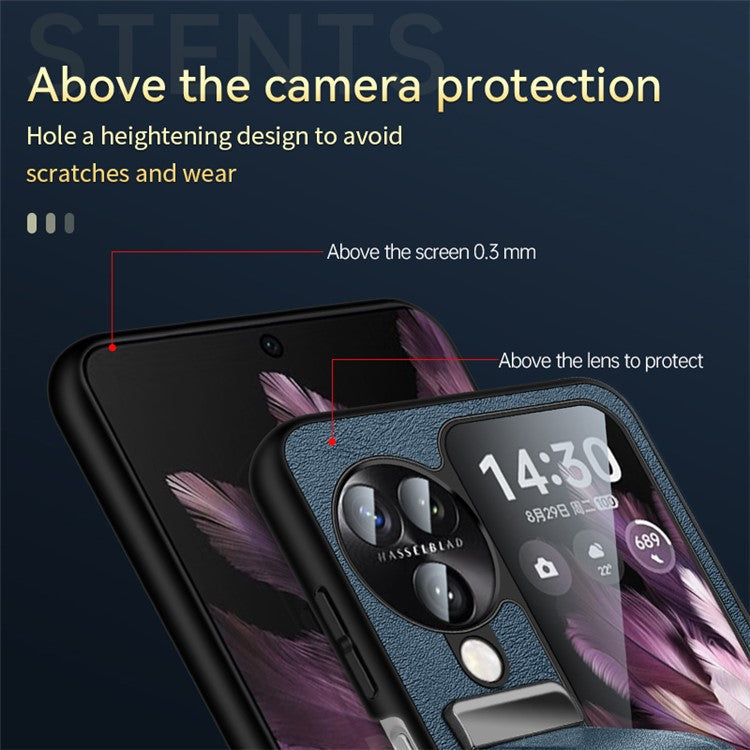 SULADA Fashion Series for Oppo Find N3 Flip 5G Phone Case Retractable Hand Strap Kickstand Cover - Brown