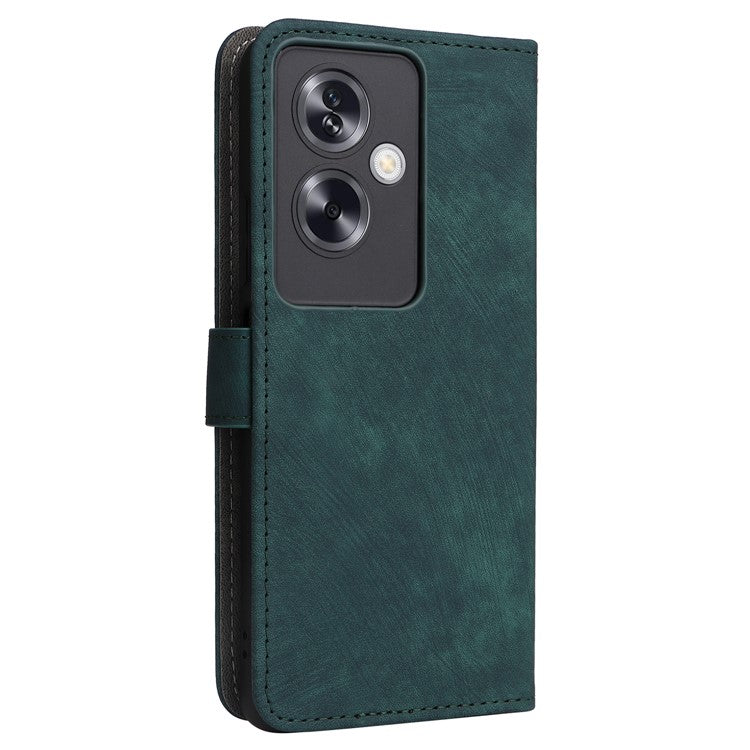 For Oppo A79 5G / A2 5G / OnePlus Nord N30 SE 5G Cell Phone Case with Strap RFID Blocking PU Leather Flip Cover - Green