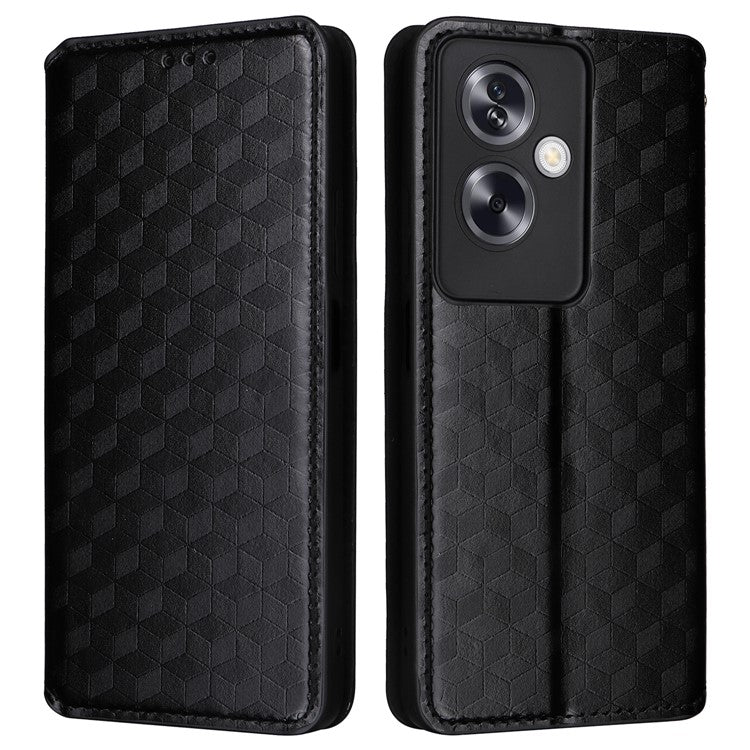 For Oppo A79 5G / A2 5G / OnePlus Nord N30 SE 5G PU Leather Cover Magnetic Cell Phone Case Wallet - Black