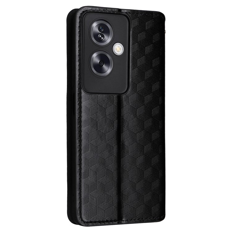 For Oppo A79 5G / A2 5G / OnePlus Nord N30 SE 5G PU Leather Cover Magnetic Cell Phone Case Wallet - Black