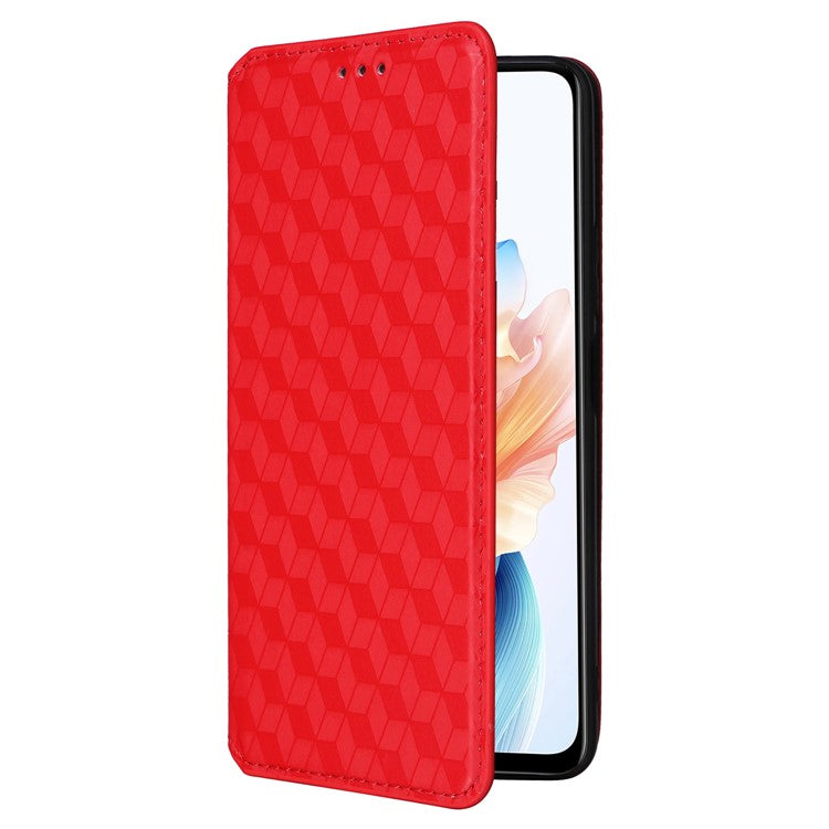 For Oppo A79 5G / A2 5G / OnePlus Nord N30 SE 5G PU Leather Cover Magnetic Cell Phone Case Wallet - Red