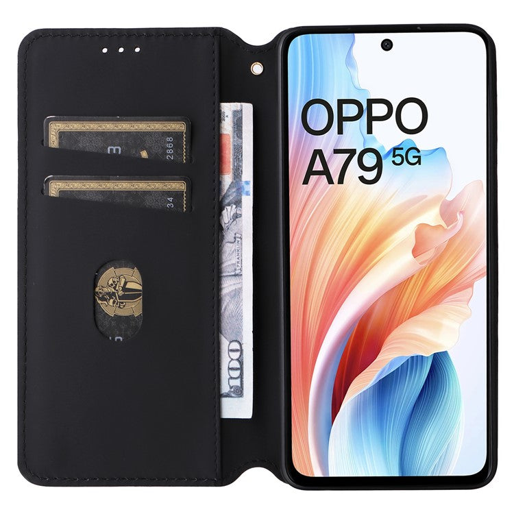 For Oppo A79 5G / A2 5G / OnePlus Nord N30 SE 5G PU Leather Cover Magnetic Cell Phone Case Wallet - Blue