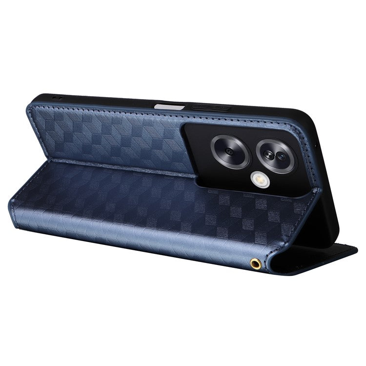 For Oppo A79 5G / A2 5G / OnePlus Nord N30 SE 5G PU Leather Cover Magnetic Cell Phone Case Wallet - Blue