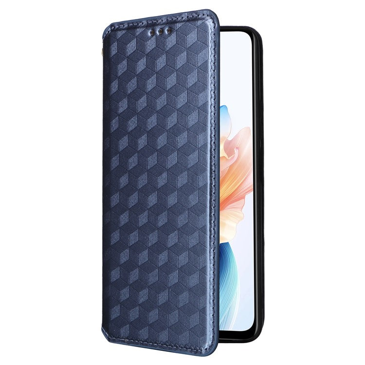 For Oppo A79 5G / A2 5G / OnePlus Nord N30 SE 5G PU Leather Cover Magnetic Cell Phone Case Wallet - Blue