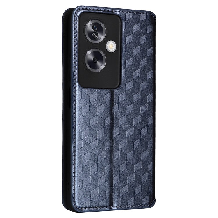 For Oppo A79 5G / A2 5G / OnePlus Nord N30 SE 5G PU Leather Cover Magnetic Cell Phone Case Wallet - Blue