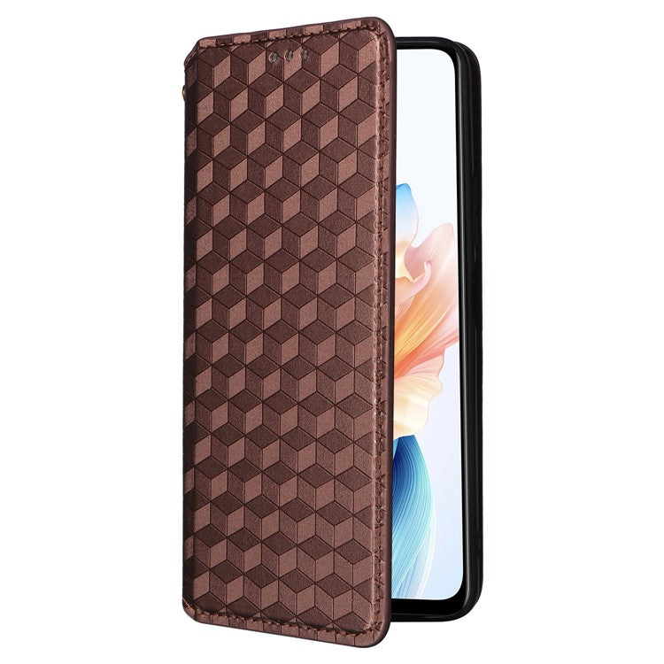 For Oppo A79 5G / A2 5G / OnePlus Nord N30 SE 5G PU Leather Cover Magnetic Cell Phone Case Wallet - Brown