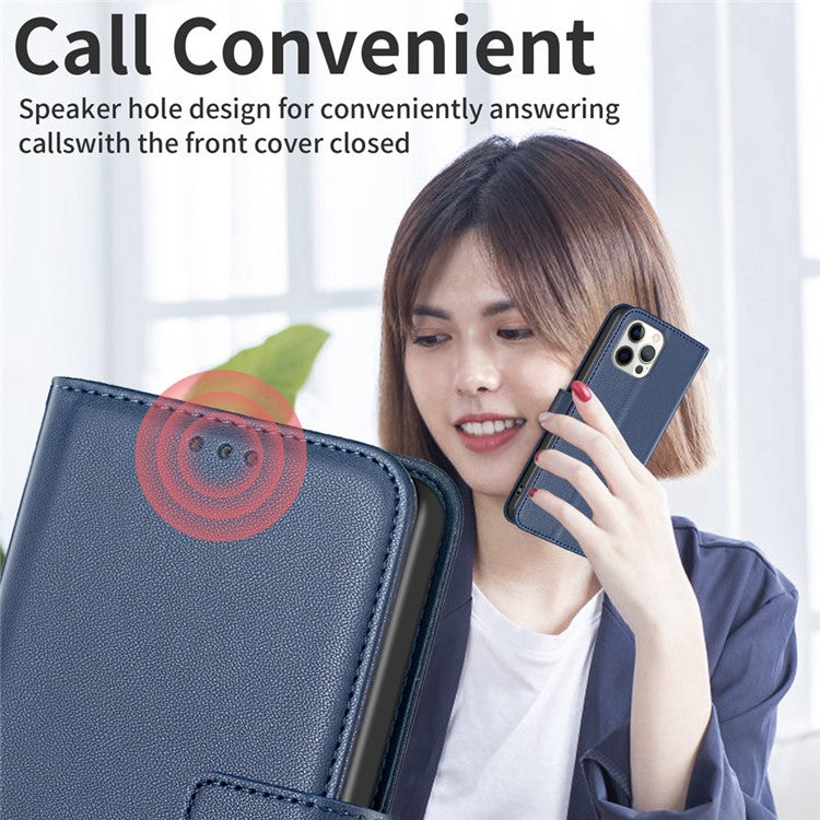 BINFEN COLOR BF17 For vivo Y200 (India) 5G Protective Case PU Leather Wallet Phone Cover - Blue