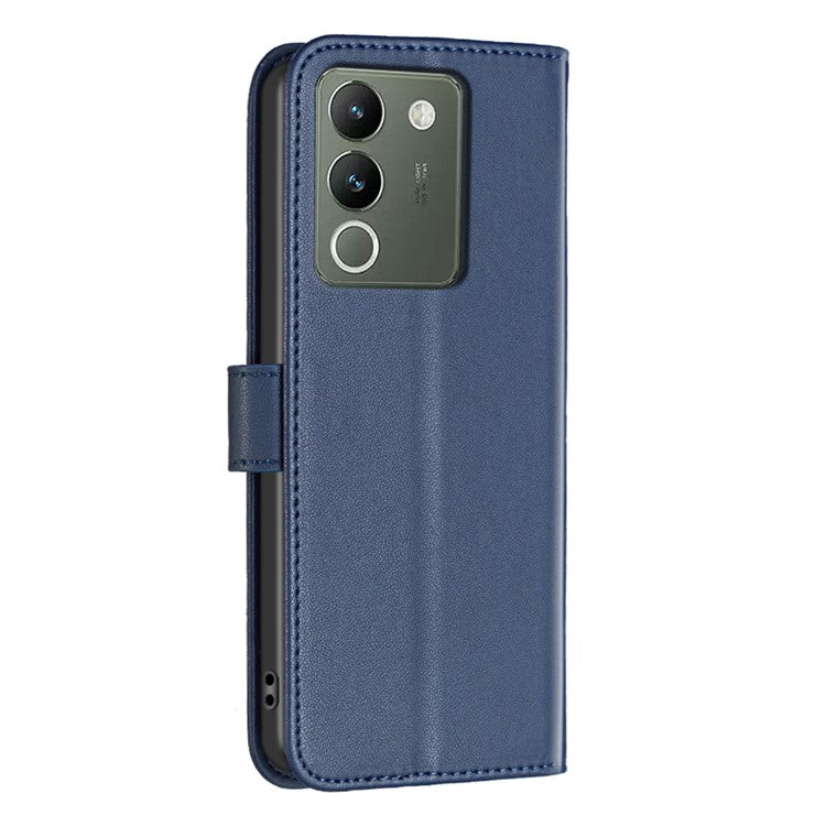 BINFEN COLOR BF17 For vivo Y200 (India) 5G Protective Case PU Leather Wallet Phone Cover - Blue