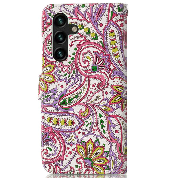For Samsung Galaxy A05s 4G Phone Case PU Leather Pattern Printed Flip Stand Cover - Flower