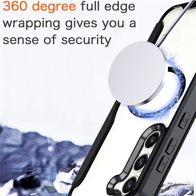 For Samsung Galaxy S23 Case Compatible with MagSafe RFID Blocking Phone Shell with Card Slot - Black