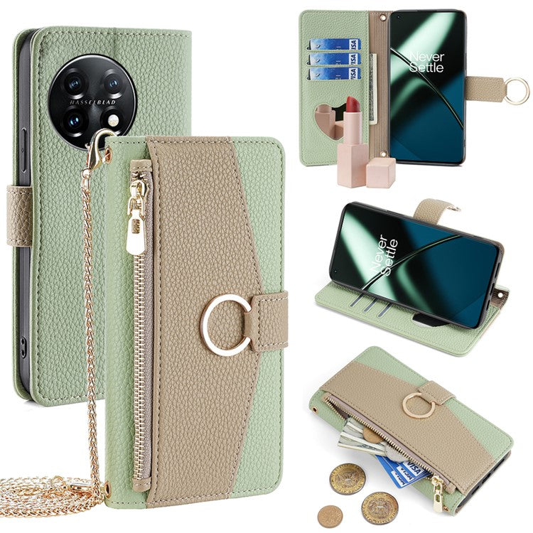 For OnePlus 11 5G Case Crossbody Phone Bag PU Leather Wallet Cover - Green