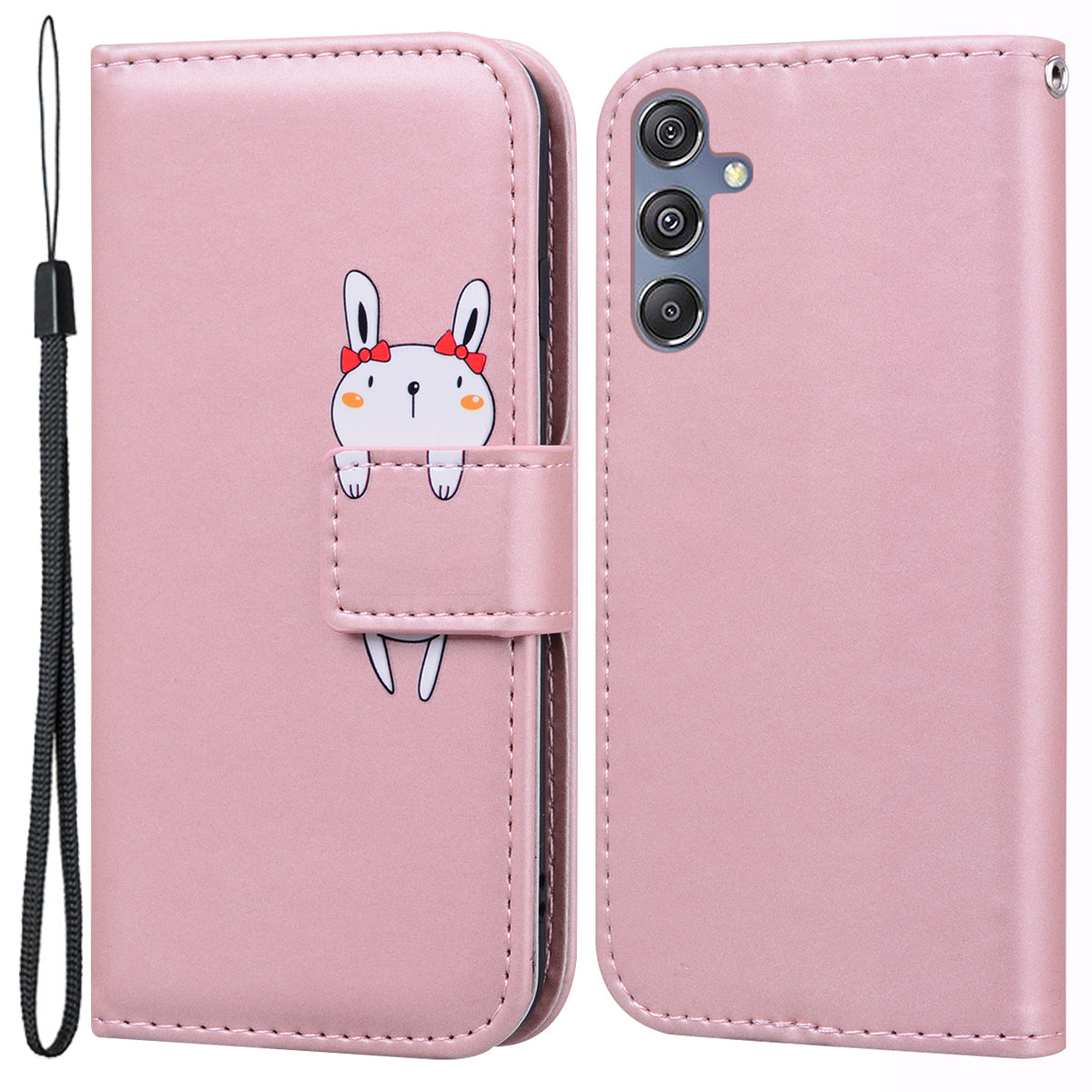 For Samsung Galaxy M34 5G / F34 5G Cartoon Animal Pattern Wallet Leather Cover Cell Phone Cases - Pink