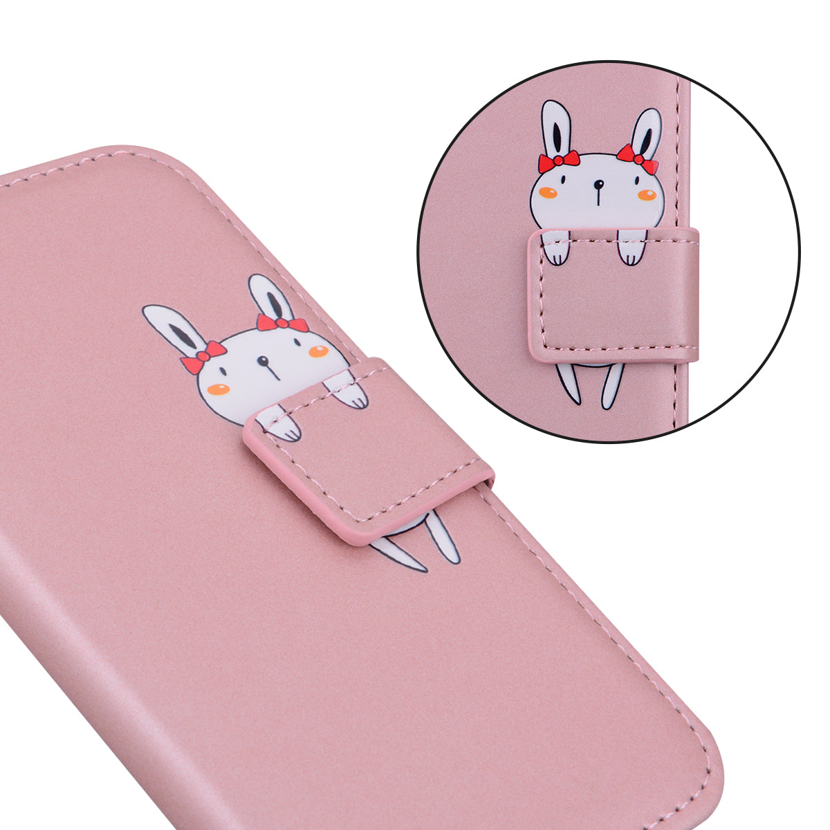 For Samsung Galaxy M34 5G / F34 5G Cartoon Animal Pattern Wallet Leather Cover Cell Phone Cases - Pink
