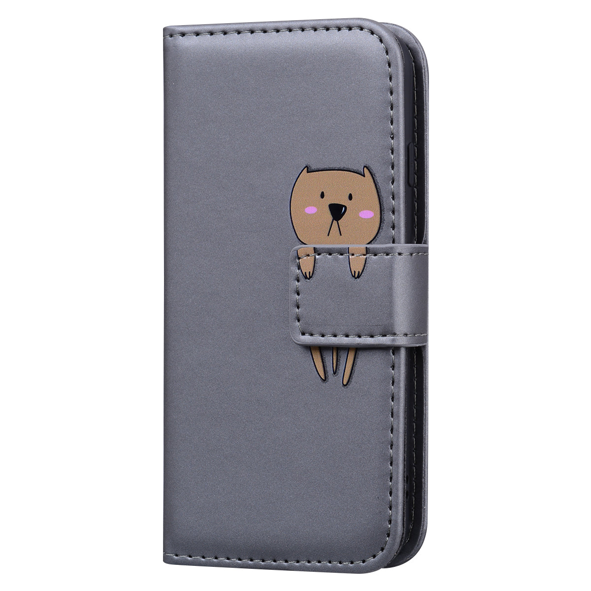 For Samsung Galaxy M34 5G / F34 5G Cartoon Animal Pattern Wallet Leather Cover Cell Phone Cases - Grey
