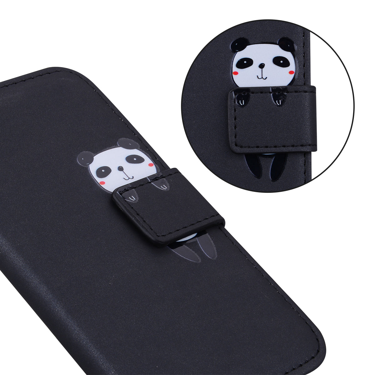 For Samsung Galaxy M34 5G / F34 5G Cartoon Animal Pattern Wallet Leather Cover Cell Phone Cases - Black