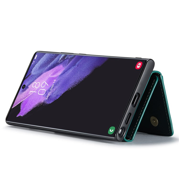 DG.MING M2 Series for Samsung Galaxy S24 Ultra Case Kickstand Cover with Detachable Magnetic Wallet - Green