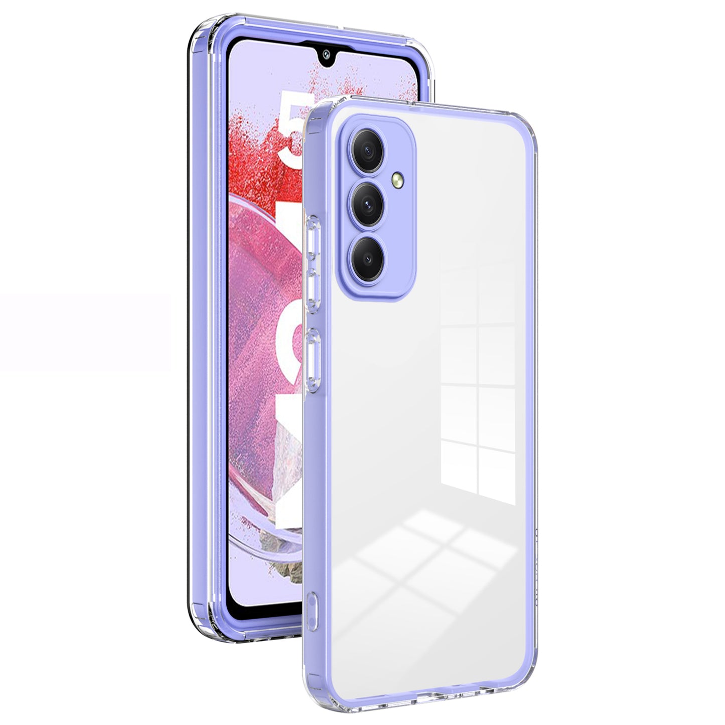 For Samsung Galaxy M34 5G / F34 5G Case Clear TPU Back PC Frame Phone Cover - Purple