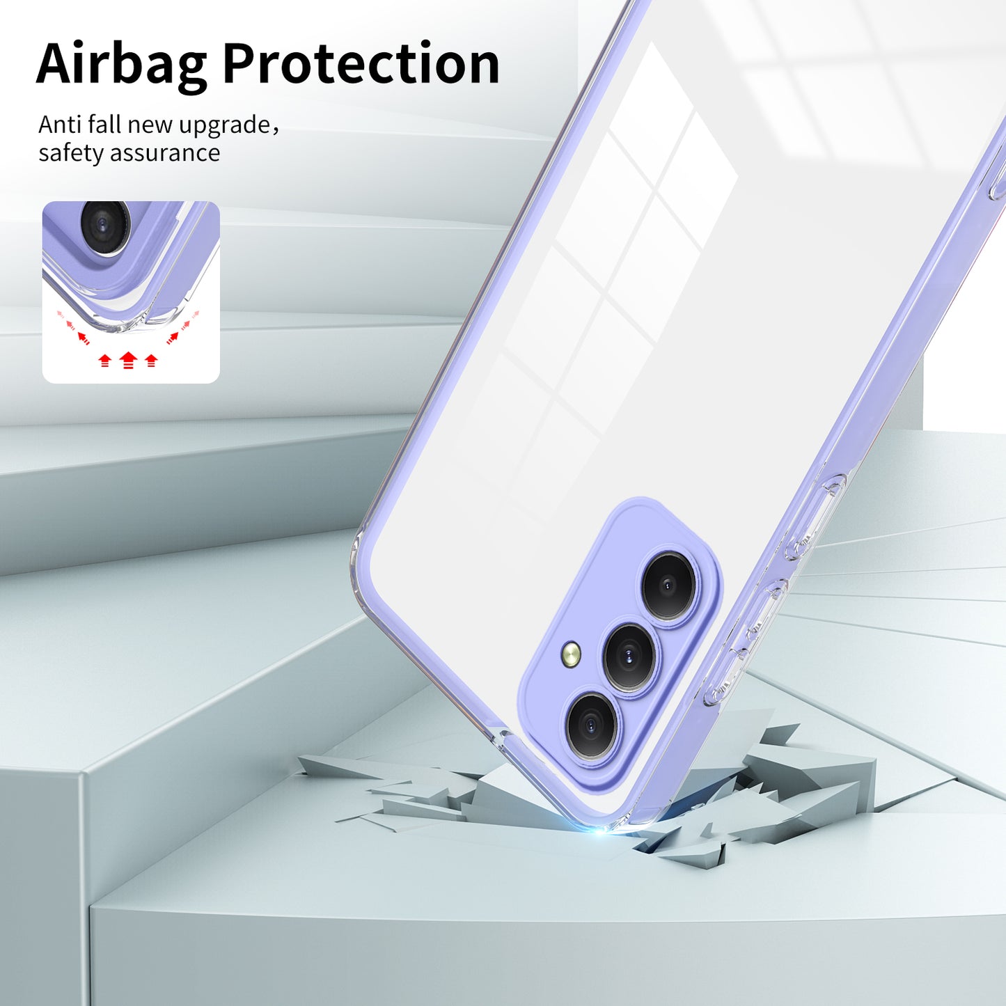 For Samsung Galaxy M34 5G / F34 5G Case Clear TPU Back PC Frame Phone Cover - Purple