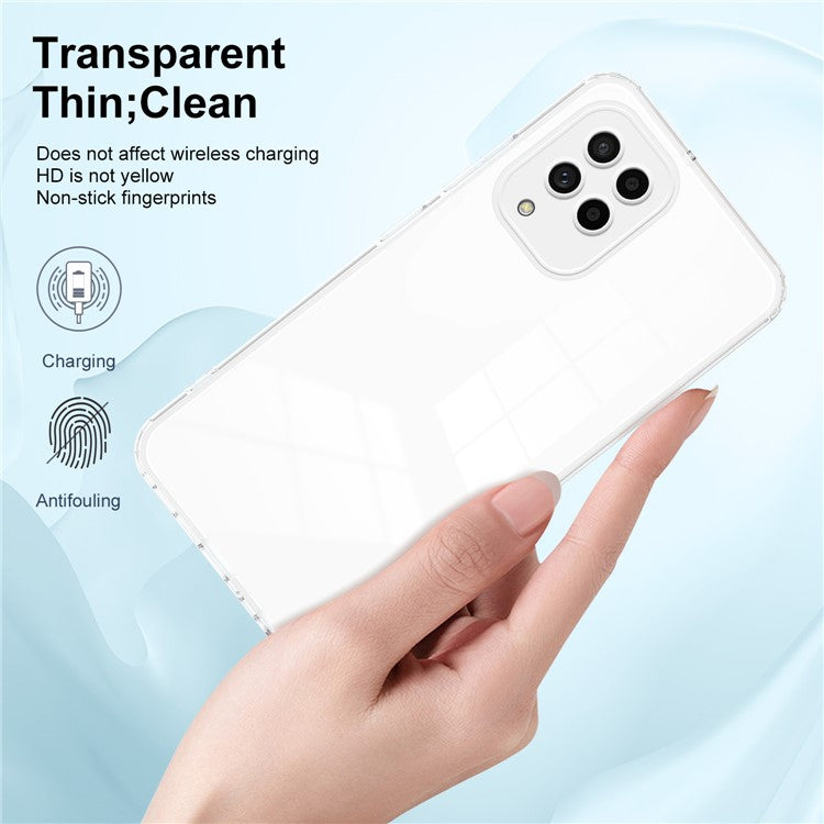 For Samsung Galaxy M53 5G Case Colorful Frame Clear Back Phone Cover - White