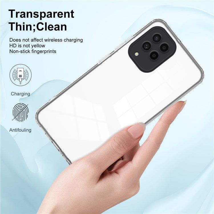 For Samsung Galaxy M53 5G Case Colorful Frame Clear Back Phone Cover - Black