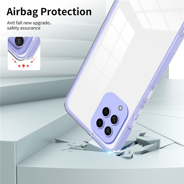 For Samsung Galaxy M53 5G Case Colorful Frame Clear Back Phone Cover - Purple