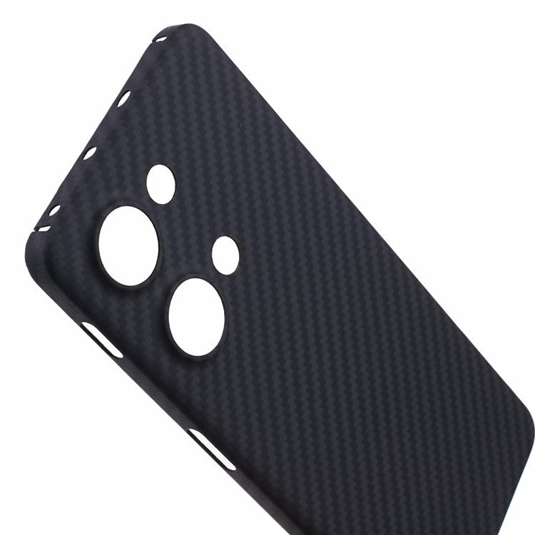 For OnePlus Ace 2V Cell Phone Case Precise Lens Cutout 1500D Coarse Texture Aramid Fiber Phone Cover - Black