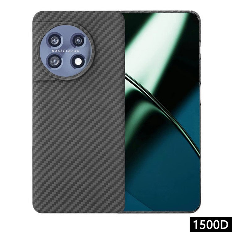 Cell Phone Case for OnePlus 11 5G , Aramid Fiber 1500D Coarse Texture Cover with Big Lens Cutout - Black