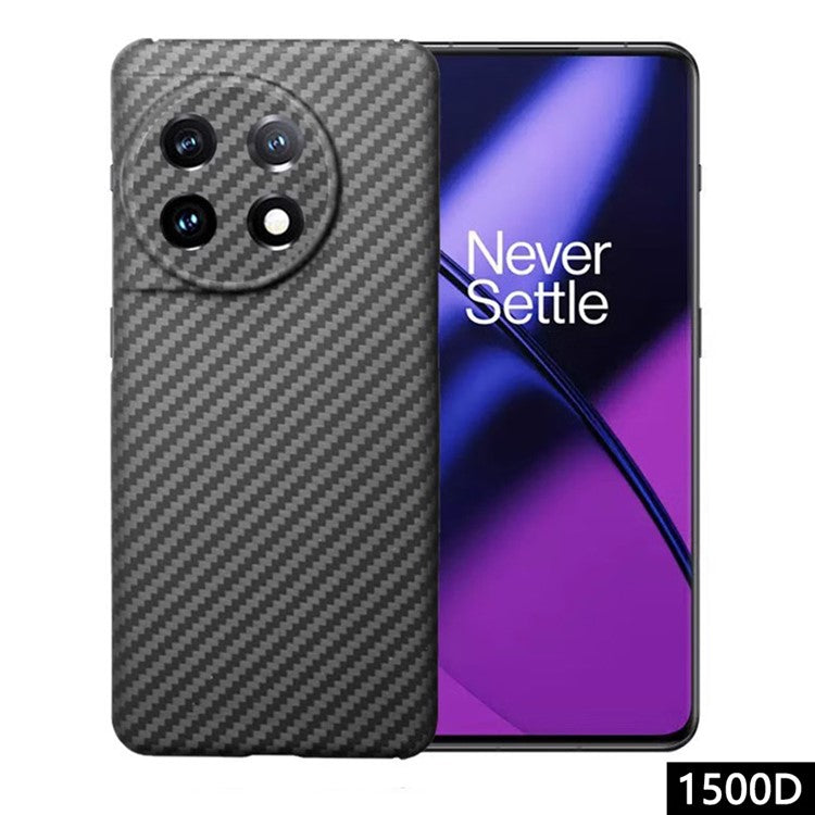 For OnePlus 11 5G Case 1500D Coarse Texture Precise Lens Cutout Black Aramid Fiber Cell Phone Cover