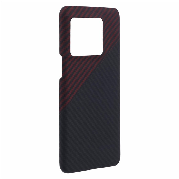 For OnePlus Ace Pro 5G / 10T 5G Aramid Fiber Cell Phone Case 1500D Coarse Texture Big Lens Cutout Cover - Red+Black