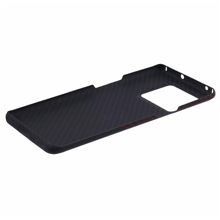 For OnePlus Ace Pro 5G / 10T 5G Aramid Fiber Cell Phone Case 1500D Coarse Texture Big Lens Cutout Cover - Red+Black