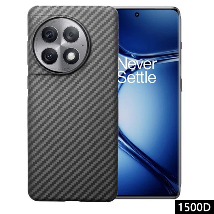 For OnePlus Ace 2 5G / 11R 5G 1500D Coarse Texture Cover Aramid Fiber Cell Phone Case with Big Lens Cutout - Black