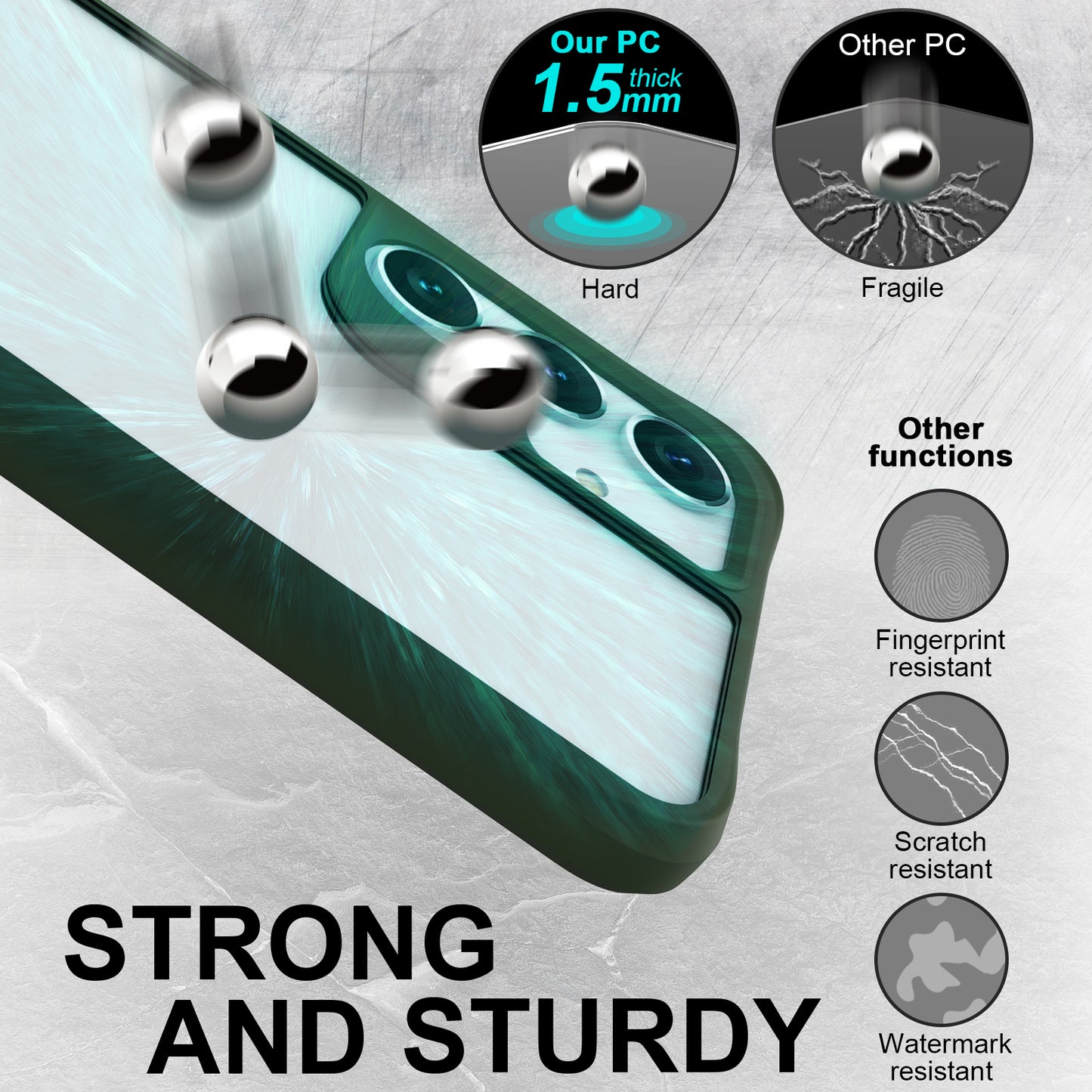 Combat X Mode Series for Samsung Galaxy S24 Cell Phone Case Four Corner Anti-drop Cover - Green
