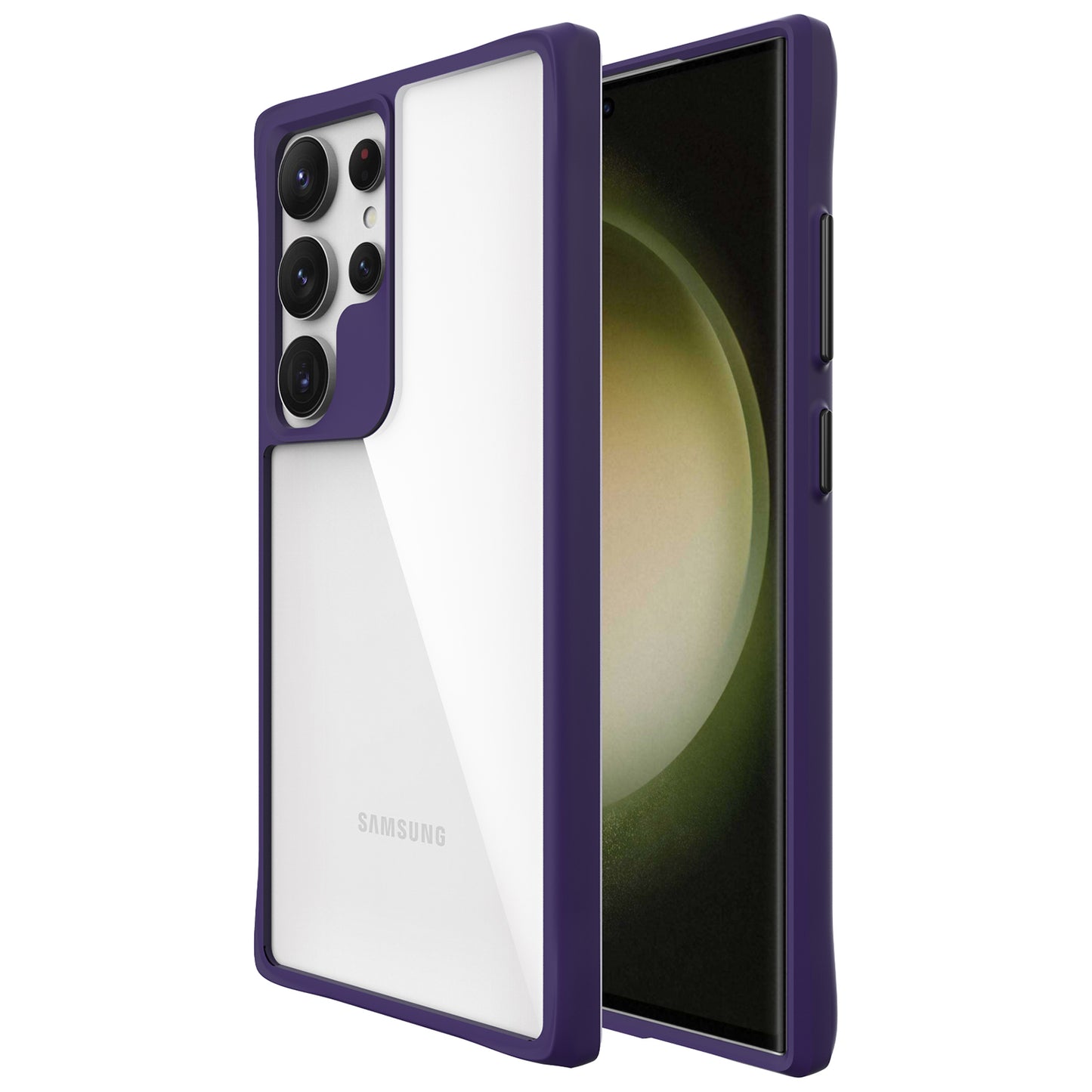 Combat X Mode Series for Samsung Galaxy S24 Ultra Cell Phone Case Shockproof TPU+PC Cover - Purple