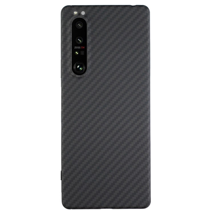 For Sony Xperia 1 III 5G Case 1500D Coarse Texture Aramid Fiber Phone Shell with Big Lens Cutout
