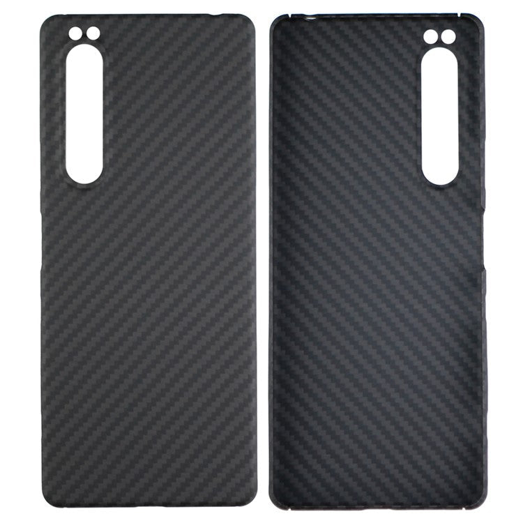 For Sony Xperia 1 III 5G Case 1500D Coarse Texture Aramid Fiber Phone Shell with Big Lens Cutout