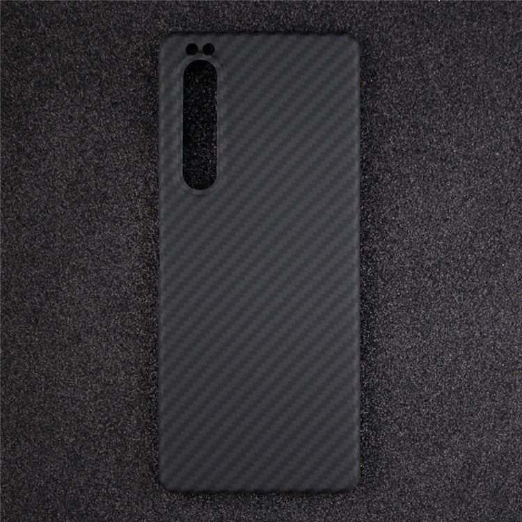 For Sony Xperia 1 III 5G Case 1500D Coarse Texture Aramid Fiber Phone Shell with Big Lens Cutout