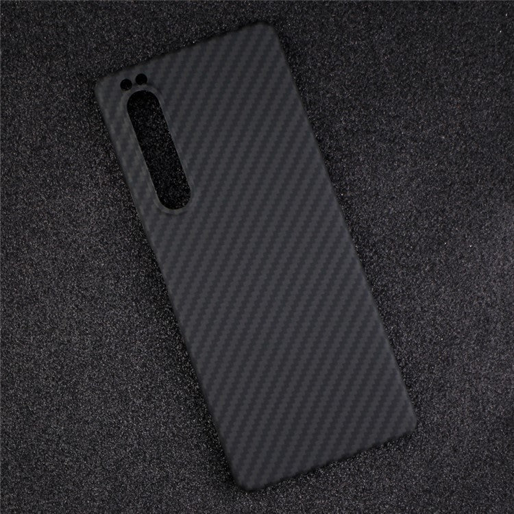 For Sony Xperia 1 III 5G Case 1500D Coarse Texture Aramid Fiber Phone Shell with Big Lens Cutout