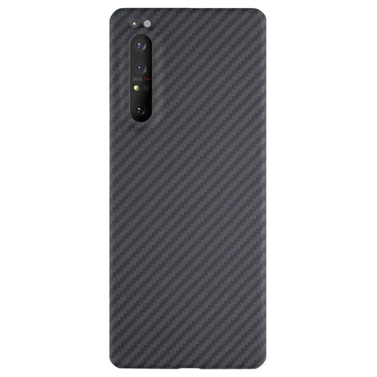 Aramid Fiber Phone Cover for Sony Xperia 1 II Case 1500D Coarse Texture Black Case with Big Lens Cutout