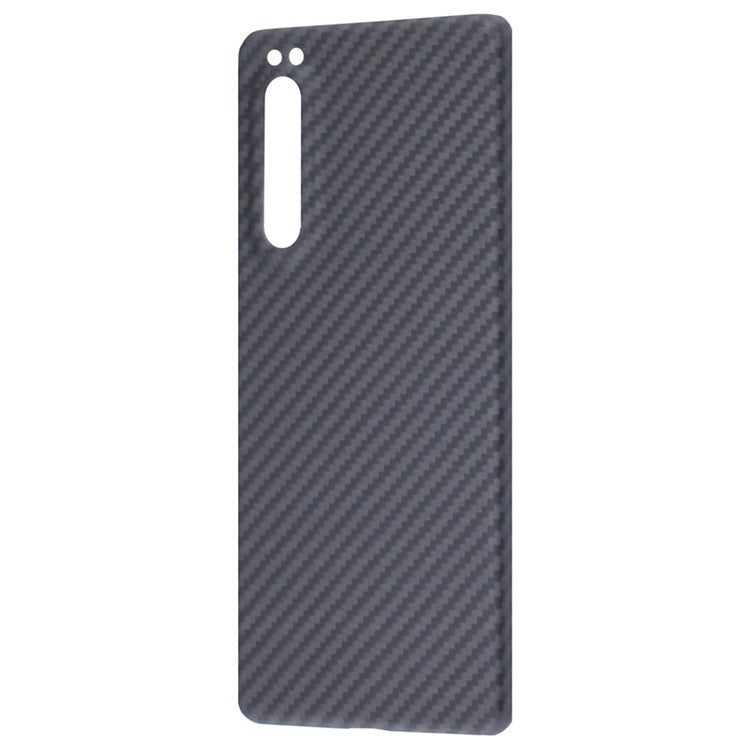 Aramid Fiber Phone Cover for Sony Xperia 1 II Case 1500D Coarse Texture Black Case with Big Lens Cutout