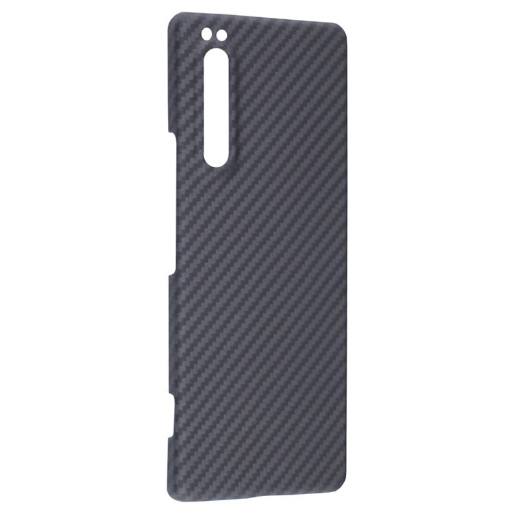 Aramid Fiber Phone Cover for Sony Xperia 1 II Case 1500D Coarse Texture Black Case with Big Lens Cutout