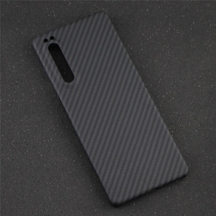 Aramid Fiber Phone Cover for Sony Xperia 1 II Case 1500D Coarse Texture Black Case with Big Lens Cutout