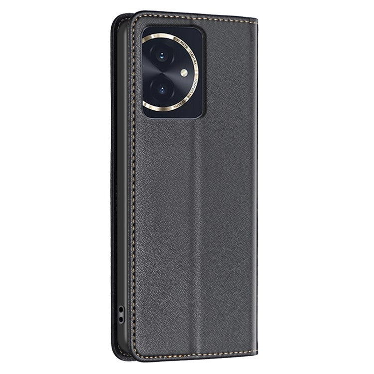 BINFEN COLOR BF18 For Honor 100 5G Cell Phone Case Card Holder Flip Stand Leather Cover - Black
