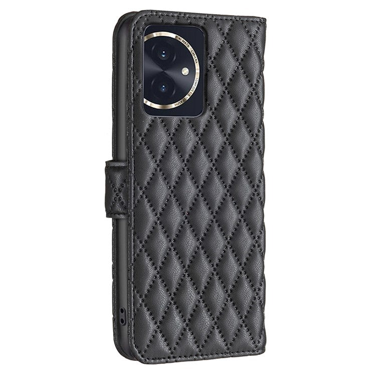 BINFEN COLOR BF Style-14 For Honor 100 5G Cell Phone Case Leather Wallet Anti-fall Cover - Black