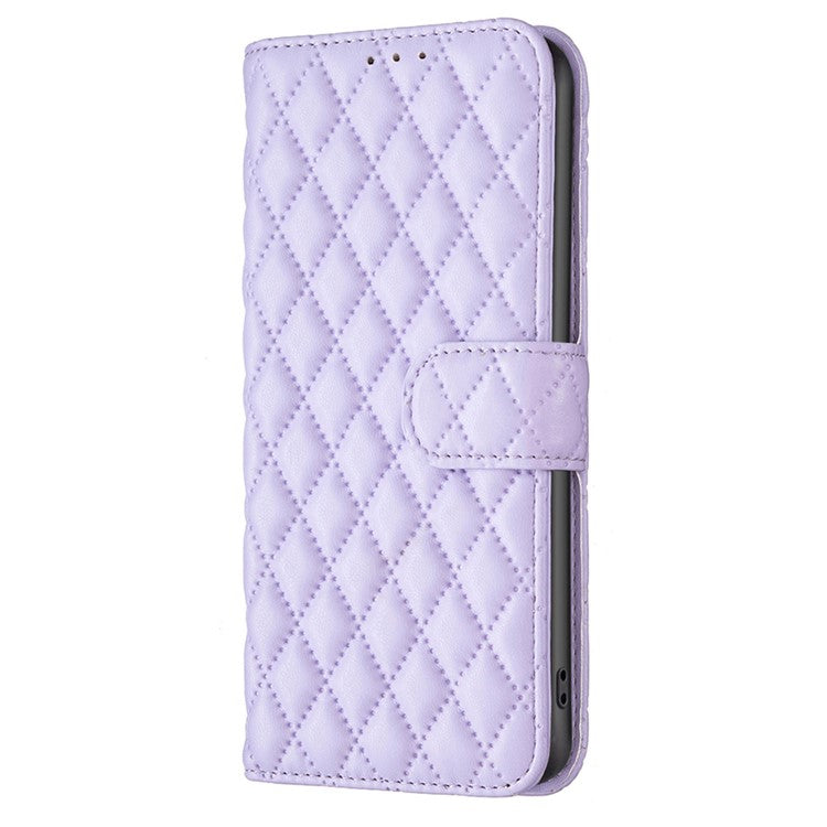 BINFEN COLOR BF Style-14 For Honor 100 5G Cell Phone Case Leather Wallet Anti-fall Cover - Purple