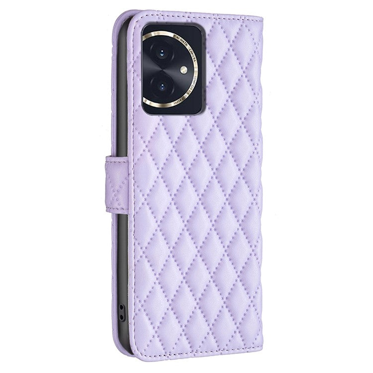 BINFEN COLOR BF Style-14 For Honor 100 5G Cell Phone Case Leather Wallet Anti-fall Cover - Purple