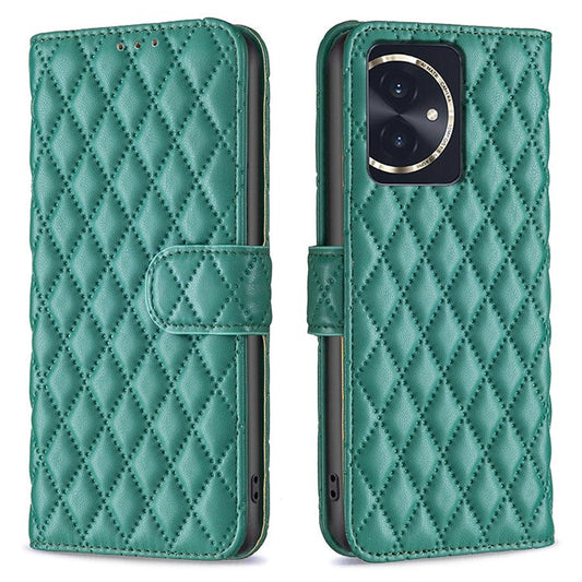 BINFEN COLOR BF Style-14 For Honor 100 5G Cell Phone Case Leather Wallet Anti-fall Cover - Green